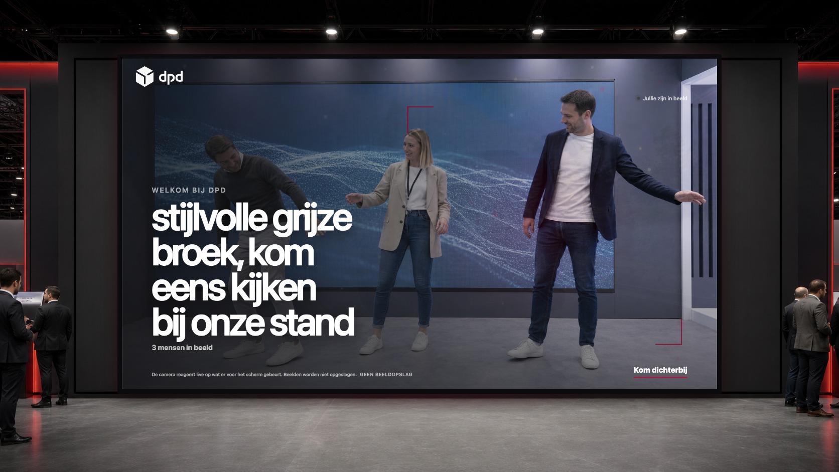 Slimme standopener actief op een beursstand